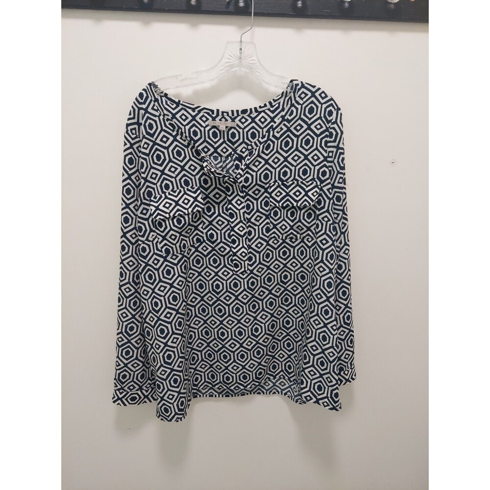 Gap Top Black And White Geo Shapes Size XL dressy